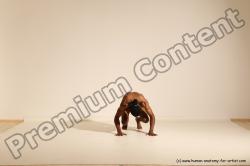 Underwear Gymnastic poses Man Black Athletic Black Dancing Dreadlocks Dynamic poses Academic